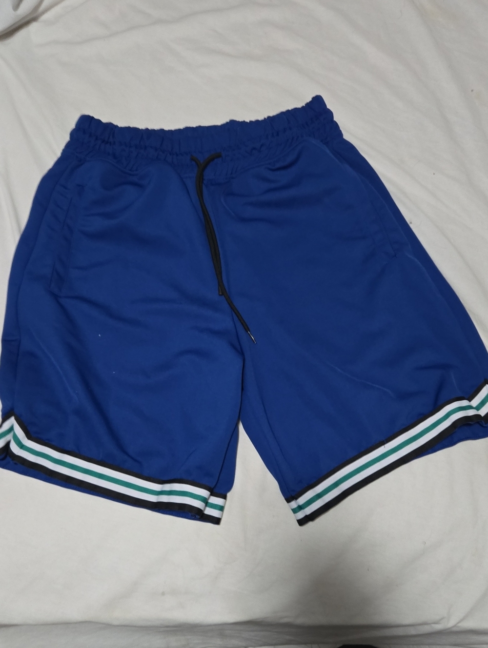Zara Royal Blue Athletic Shorts with Stripe Hem